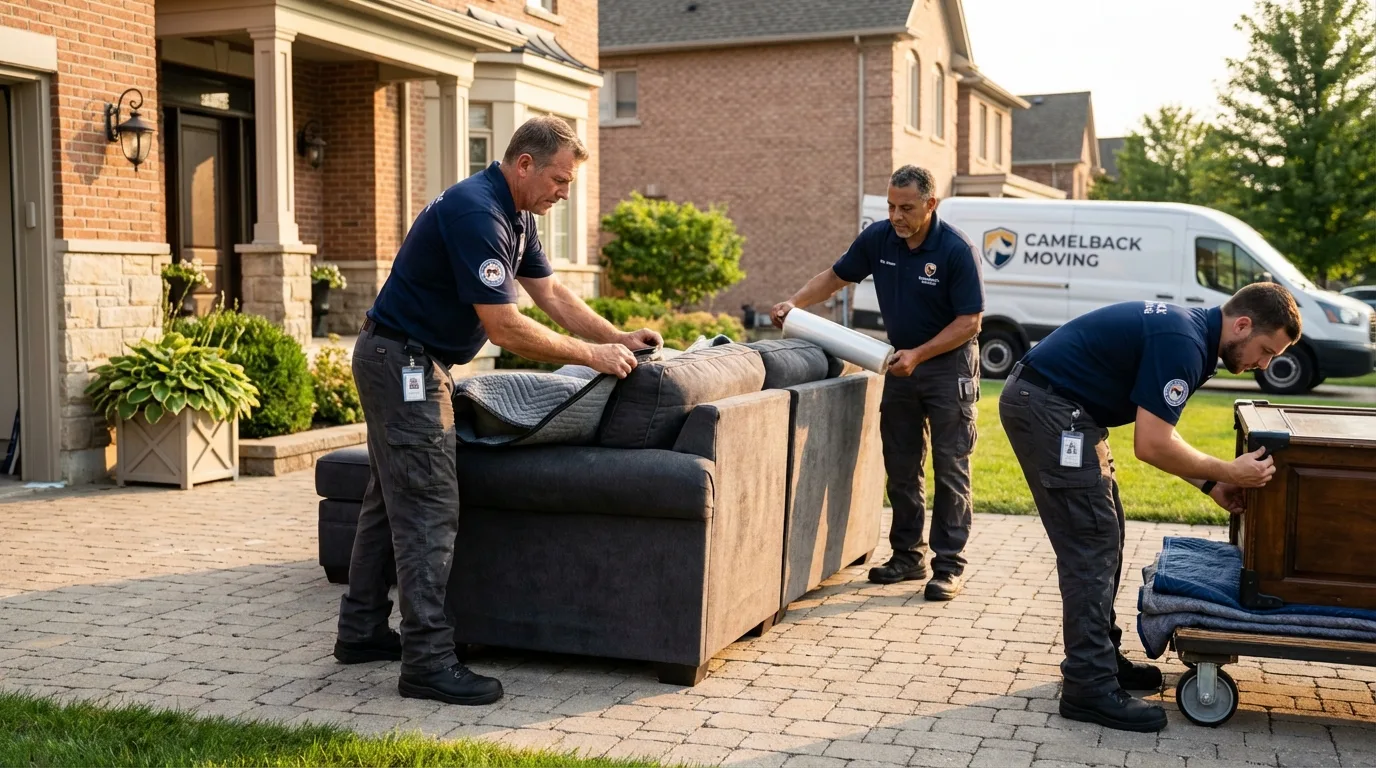 Large estate moving crew wrapping furniture in Mertzon, TX